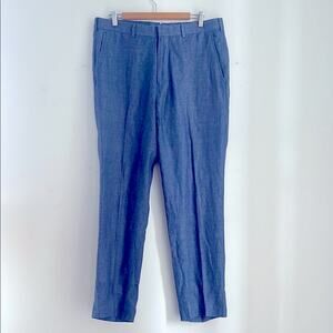 Brooks Brothers Regent 100% linen flat front straight leg dress trouser pants